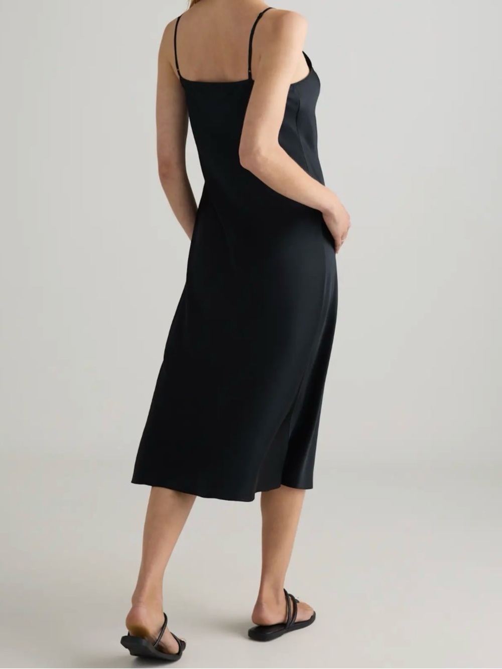 Quince Black 100% Silk Washable Slip Dress